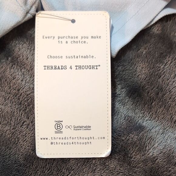 NWT Threads For Thought Light Blue Polo Shirt Men's L - Picture 6 of 7